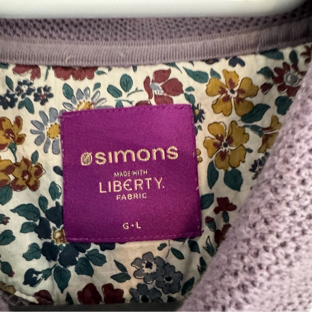 Simons Lavender Polo Shirt – White Trim, Liberty Fabric, Size L​​​​ - Picture 3 of 7